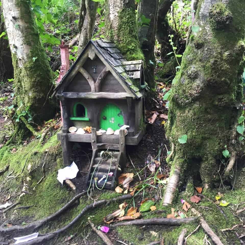 a tiny fairy house in a fairy garden in Ireland - finding fairy forts in Ireland is an easy task