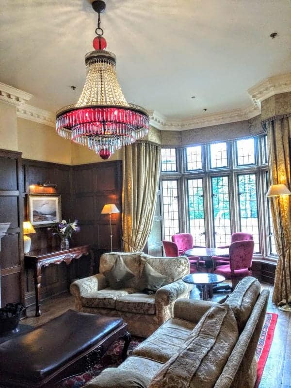 the beautiful lounge of the Solis Lough Eske Castle Hotel