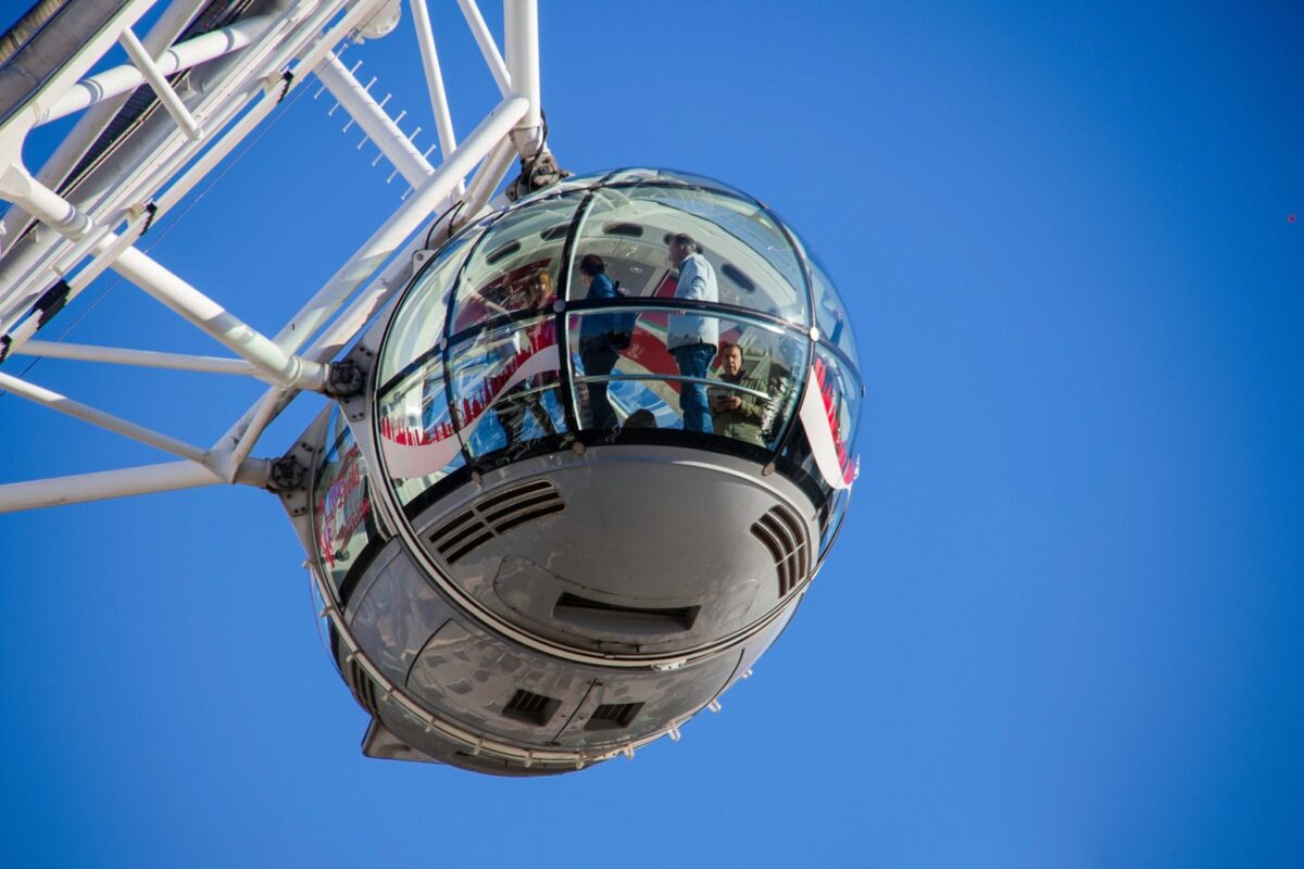 close up of the capsule you ride in for the London Eye