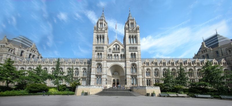 the Natural History Museum entrance in Kensington
