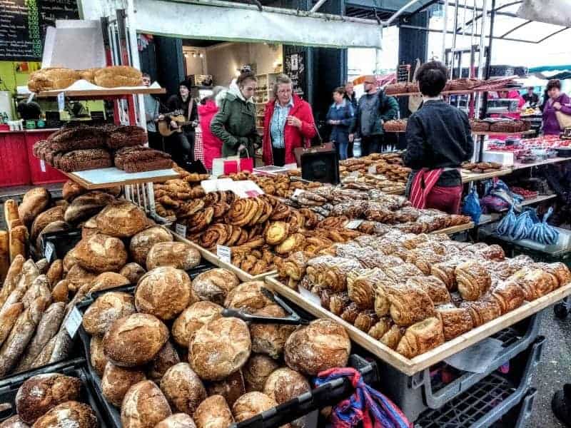 lots of fresh homemade breads available at the market