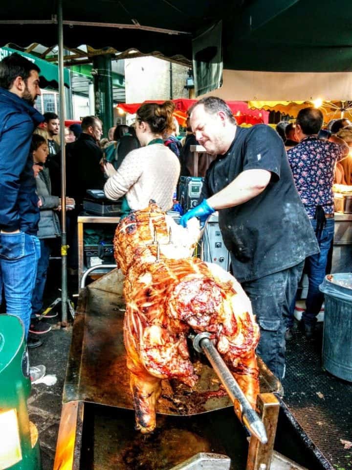 roast pig at Borough Market