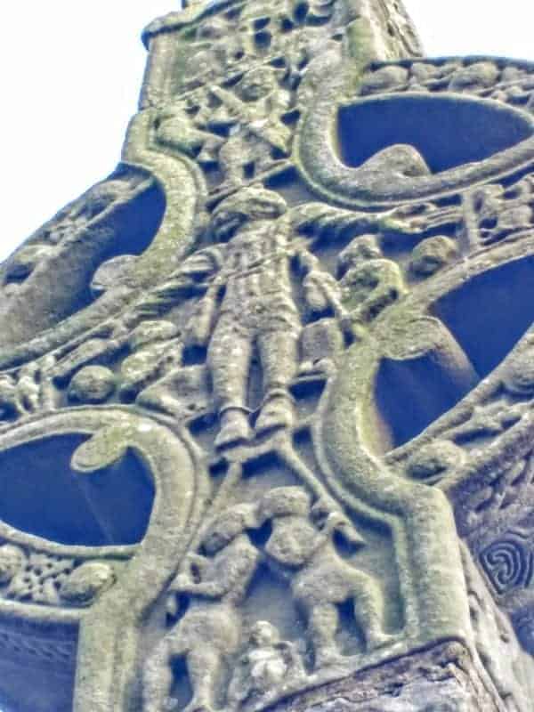 Monasterboice & Kells a close up of the high cross at Monasterboice