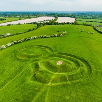 the Hill of Tara in Ireland a drone view of the area
