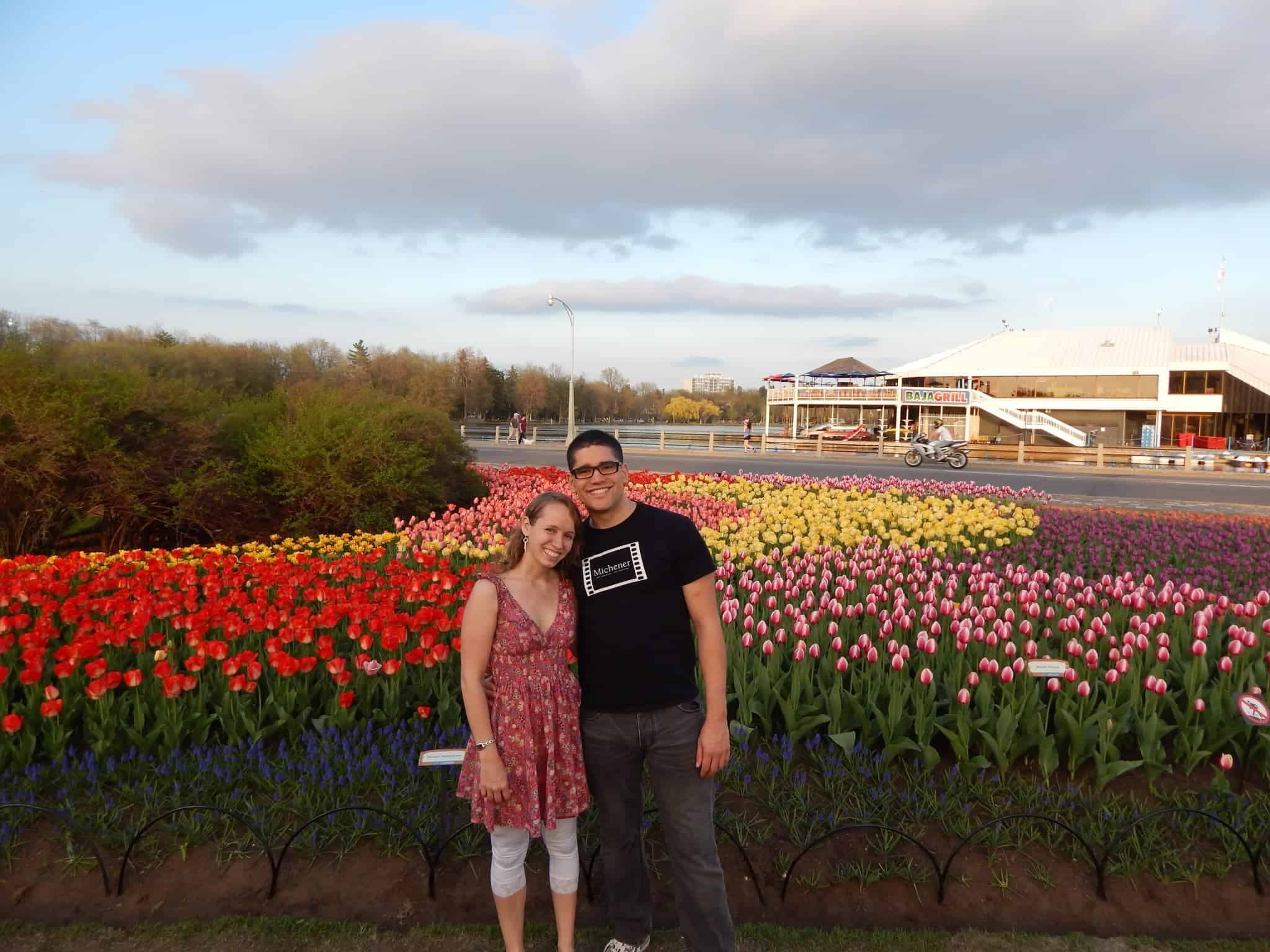 Amanda + Steve at Tulip Festival in Ottawa