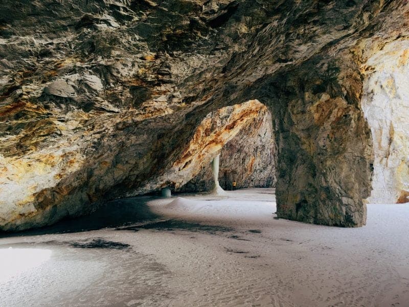 the Maghera Caves and beach don't get caught when the tide comes in