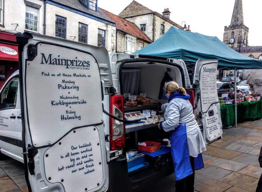 fish van in the Yorkshire market town of Pickering