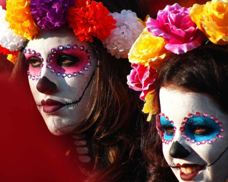 Calaveras and dia de los Muertos skulls (Day of the Dead)