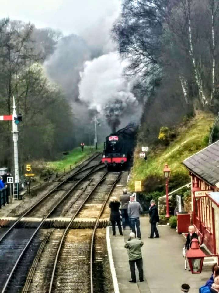 North Yorkshire Moors steam train to Hogsmeade #hogwarts #harrypotter #steamtrains #NYMR #Yorkshire #visitYorkshire #england #visitEngland #NorthernEngland #themoors #York #vikings #heritagetrains #goathland