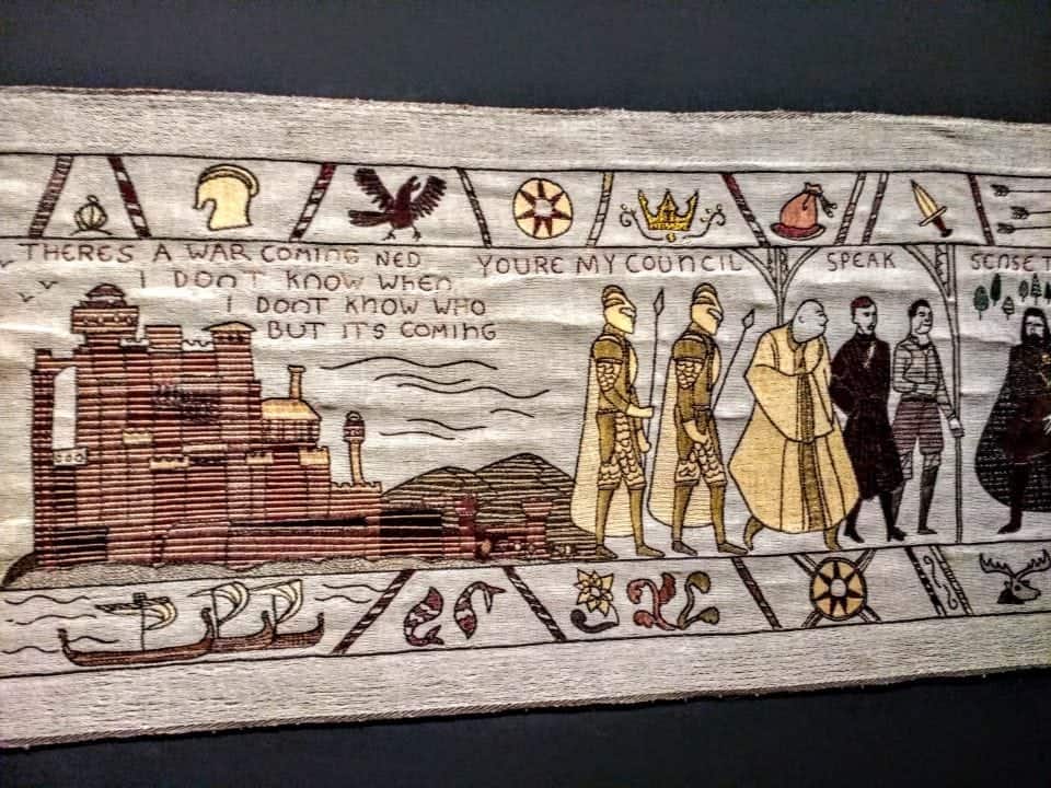 Another panel from the Game of Thrones Tapestry -" There is a war coming Ned"