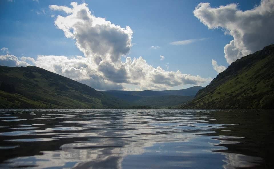 Lough Dan reflections in the water of the Wicklow Mountains