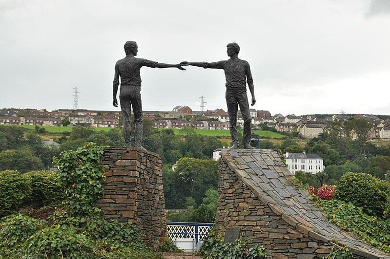 Hands across the divide the first thing you see entering Derry one of the things you must do when visiting Derry