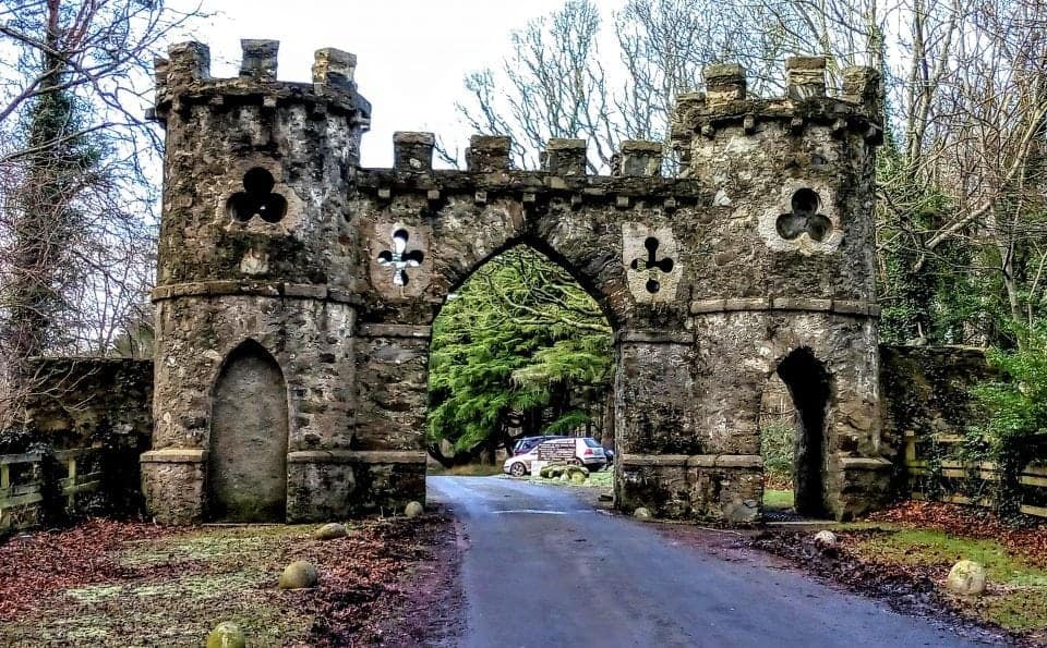 The entrance gates to the Tollymore Forest