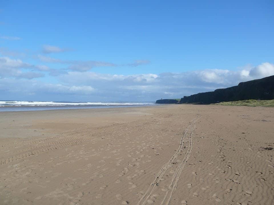 a beautiful beach called Downhill strand on the Causeway Coast of Ireland