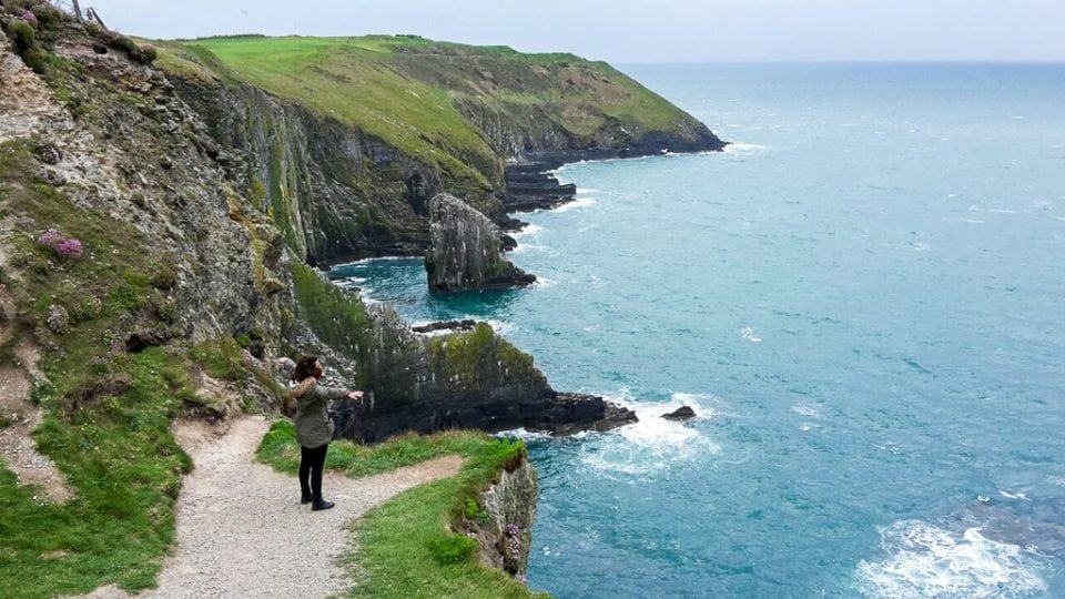 Kinsale Cliffs on the pathway with views of the ocean on the Wild Atlantic Way