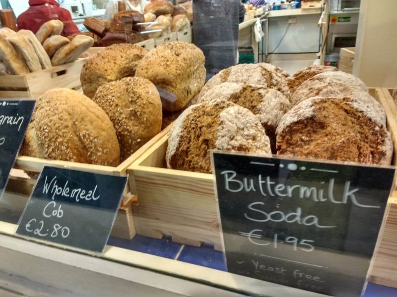 Irish foods shot of soda breads in market