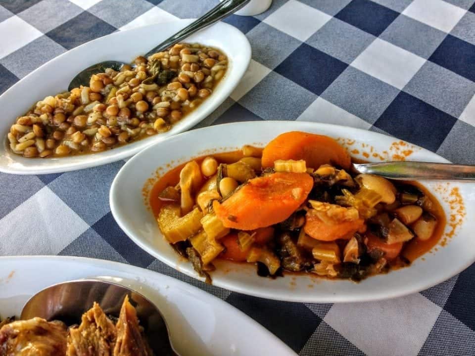 Vegetable dishes with a meze