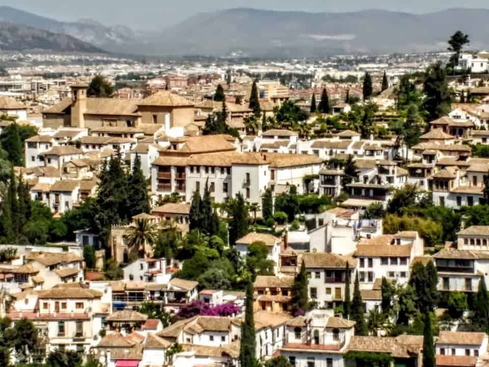 view of Granada from the Alhambra