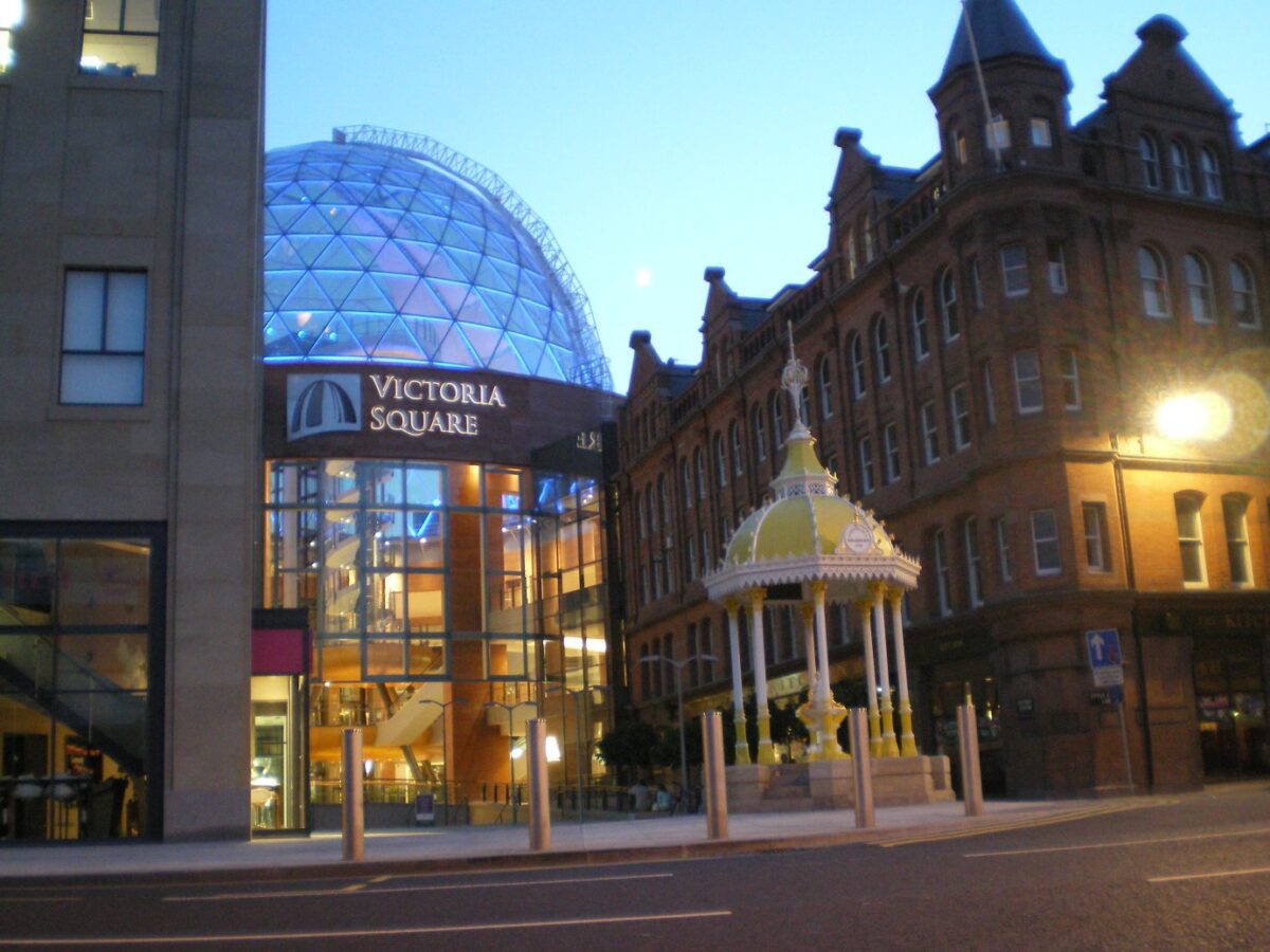 Belfast-Victoria-Square-at-night