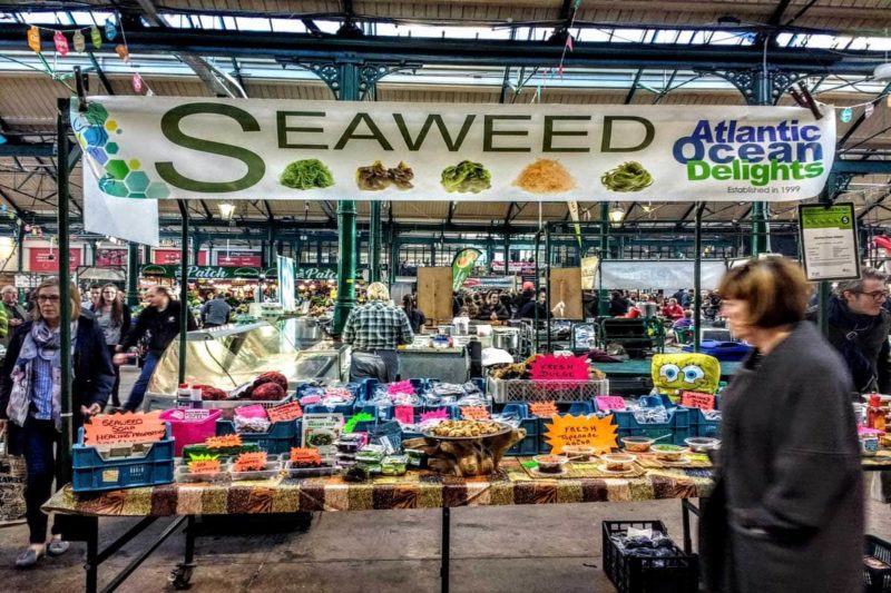 A seaweed stall in Belfast's St. George's Market what to do in Belfast