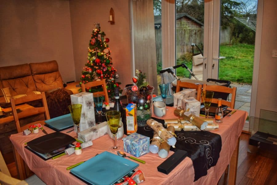 a St. Stephens day Feast with a table set for lunch