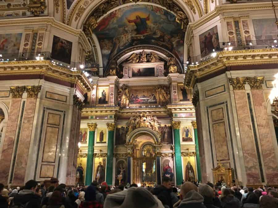 A Russian Orthodox Church celebrating the winter season