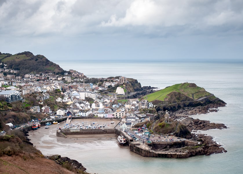 seaside holidays in Ilfracombe N. Devon view of village and coastal areas