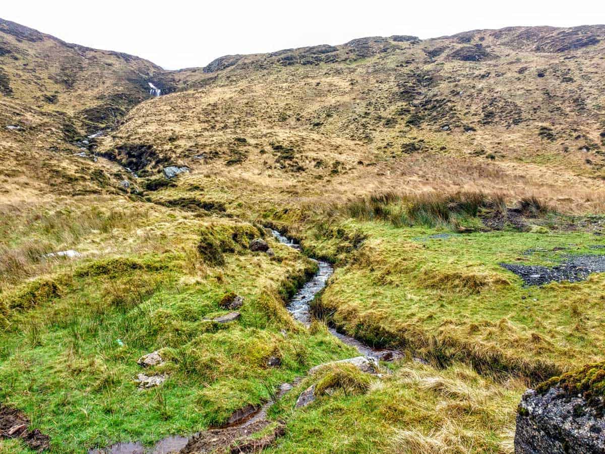 a waterfall and streem at the Owencarrow River in Glenveagh National Park