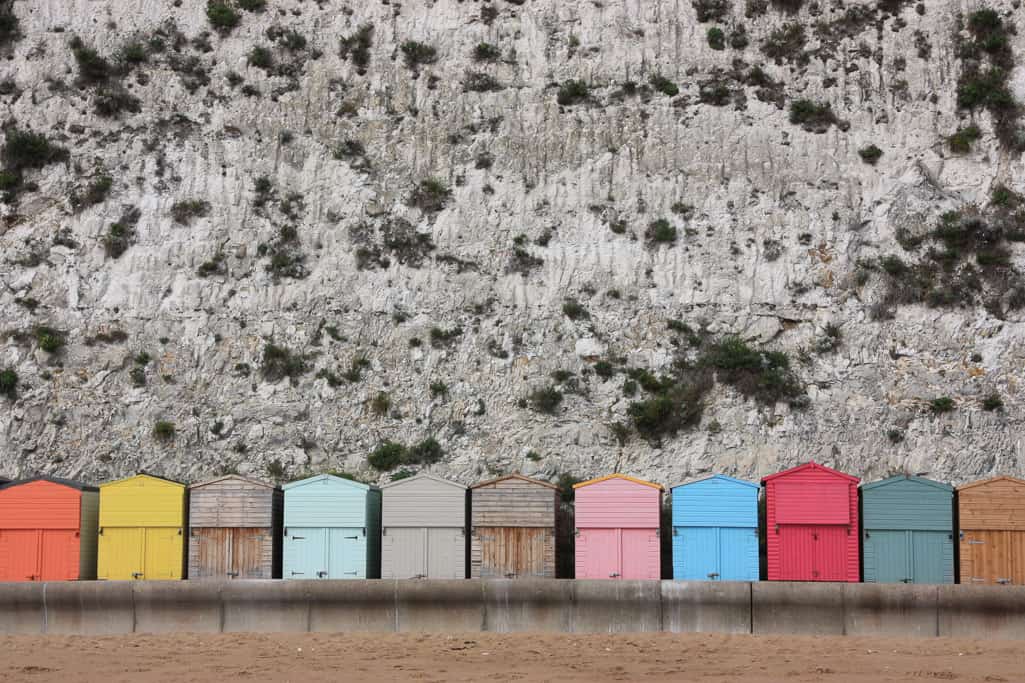 beach huts on a british holiday in Broadstairs, Kent