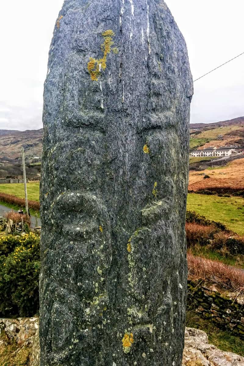 carved finger of rock in Glencolmcille