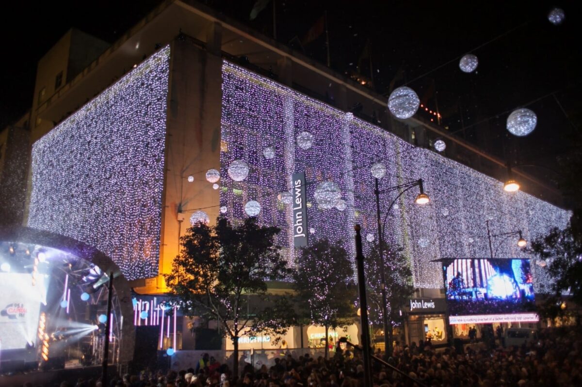 celebrating winter with Christmas lights