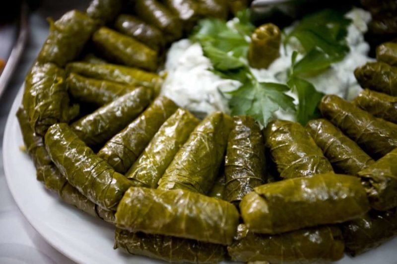 Turkish food stuffed vine leaves