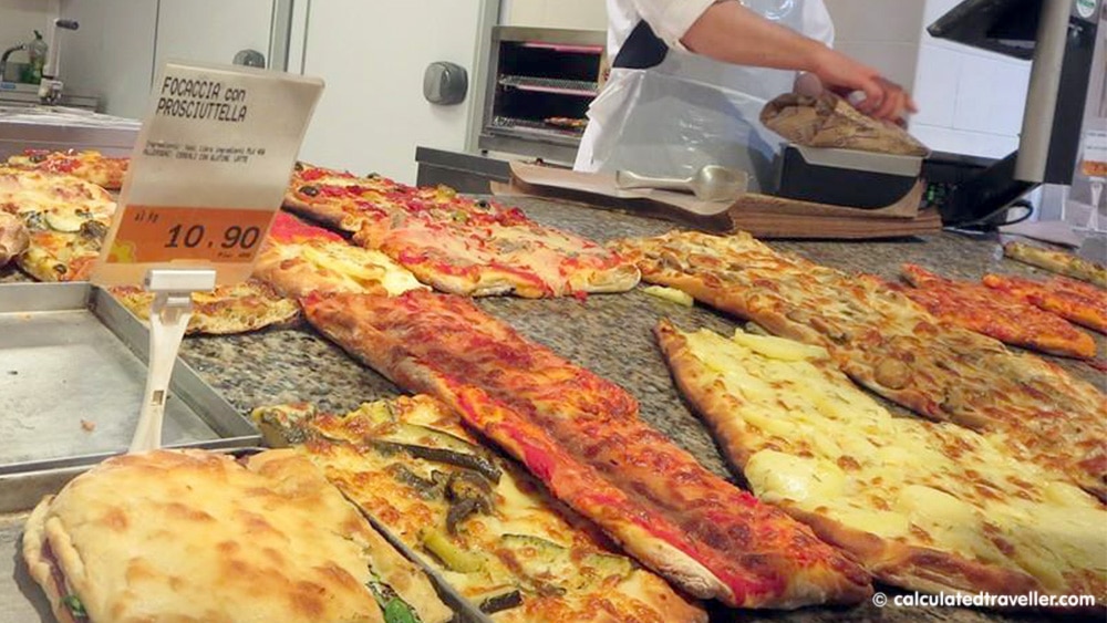 Pizza by the Trevi Fountain in Rome