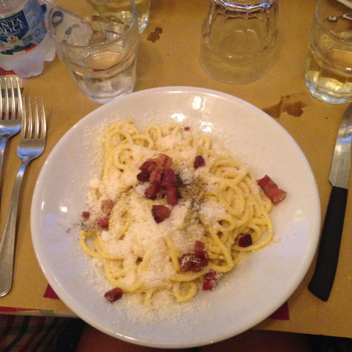 carbonara pasta eaten in Rome