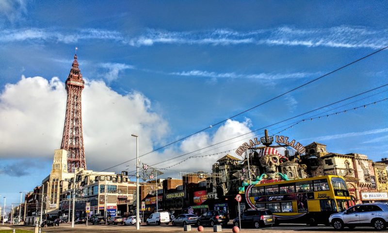 promenade with Blackpool Tower and Coral Beach