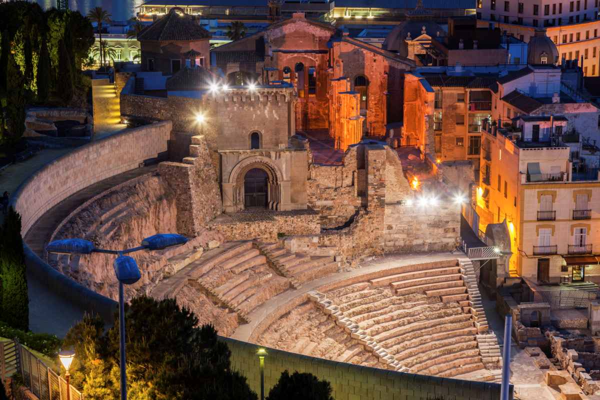 Roman Theatre in Cartagena. Cartagena, Murcia, Spain.