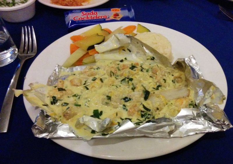 a bowl of a sort of fish stew served at Marganzo in Campeche Mexico