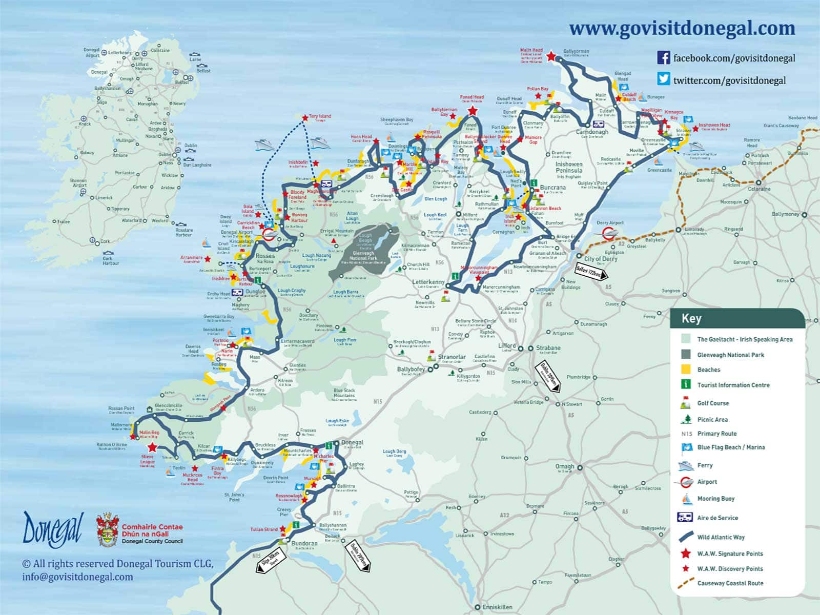 Donegal Ireland Map   Map Of Donegal 