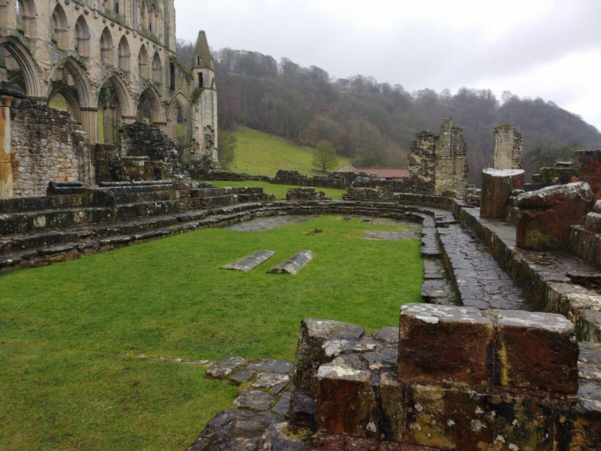 Rievaulx Abbey a haunting ruin in North Yorkshire