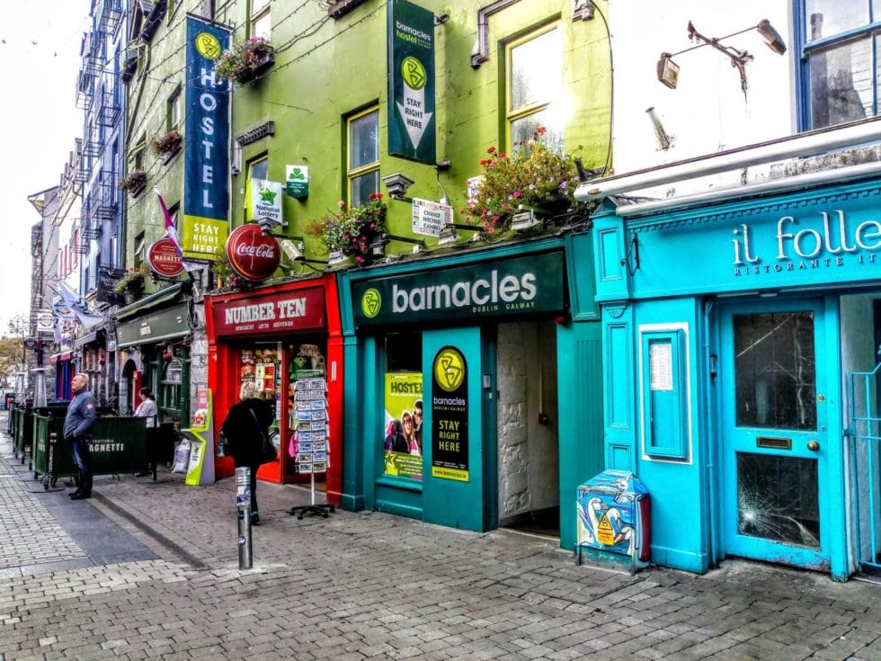 Galway city colourful shops