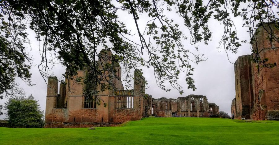 Kenilworth Castle grand ruins of red orange sandstone