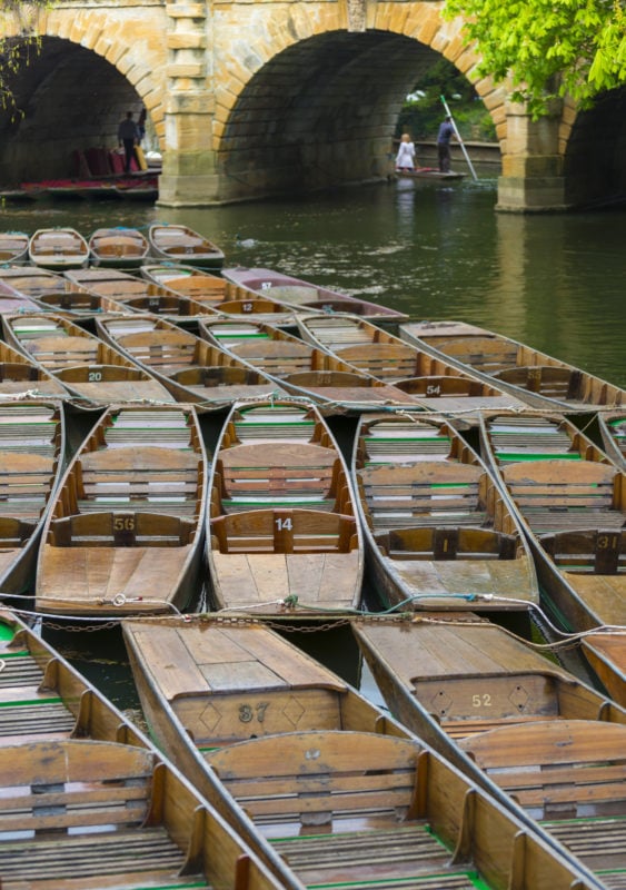 Punts on the Thames in Oxford