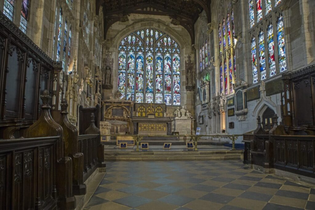 An interior shot of the Church of the Holy Trinity in Stratford-Upon-Avon, in the UK, on 1st March 2017. It is the final resting place of William Shakespeare and Anne Hathaway