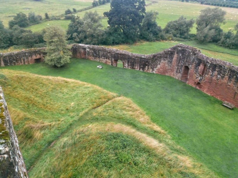 A view to the ancient mere that is no longer there at Kenilworth Castle. The mere was a lake and a moat for the castle ruins