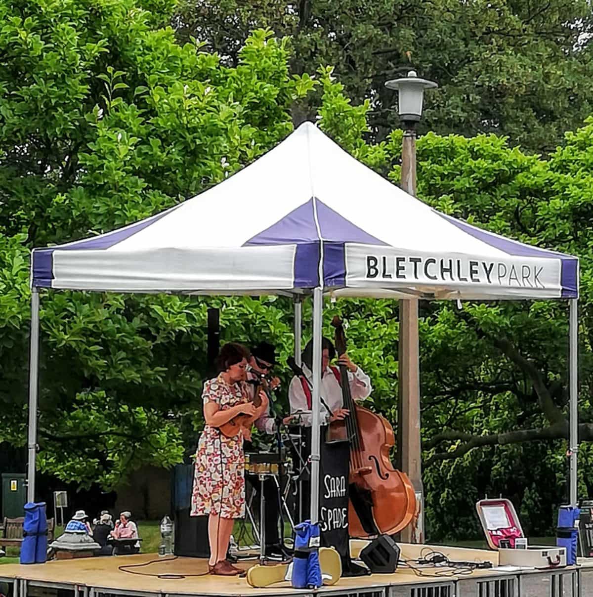 live music entertainment on the grounds of the Bletchley Park Manor house