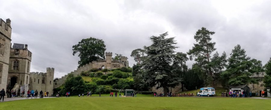 view of the courtyard of Warwick Castle