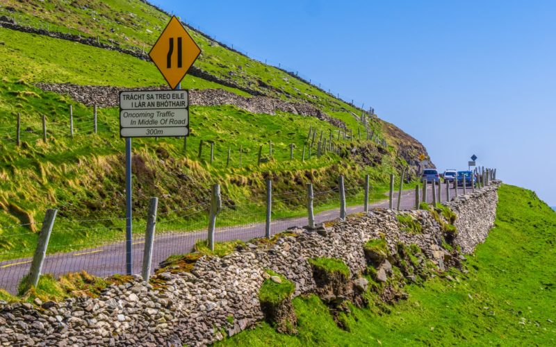 Scenic roads on Dingle Peninsula in Ireland