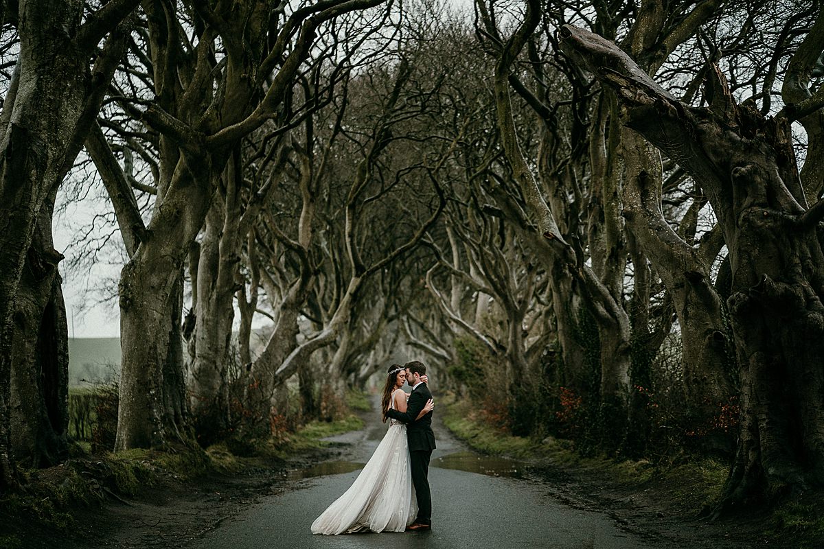 Visiting the Dark Hedges in N. Ireland where the wood came from for the Game of Thrones doors.