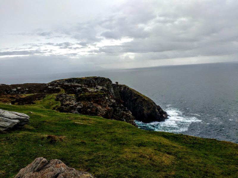 Slieve League the highest sea cliffs in Ireland looking out to the Atlantic Ocean