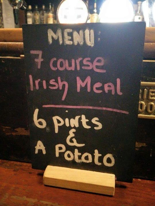 Explore a traditional 7-course Irish meal menu infused with the charm of Irish slang.